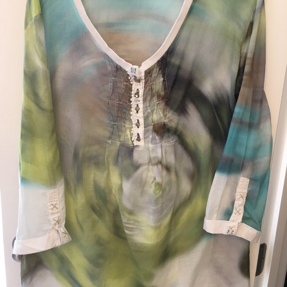 Elisa Cavaletti Long Tunic Multi Colored Blouse